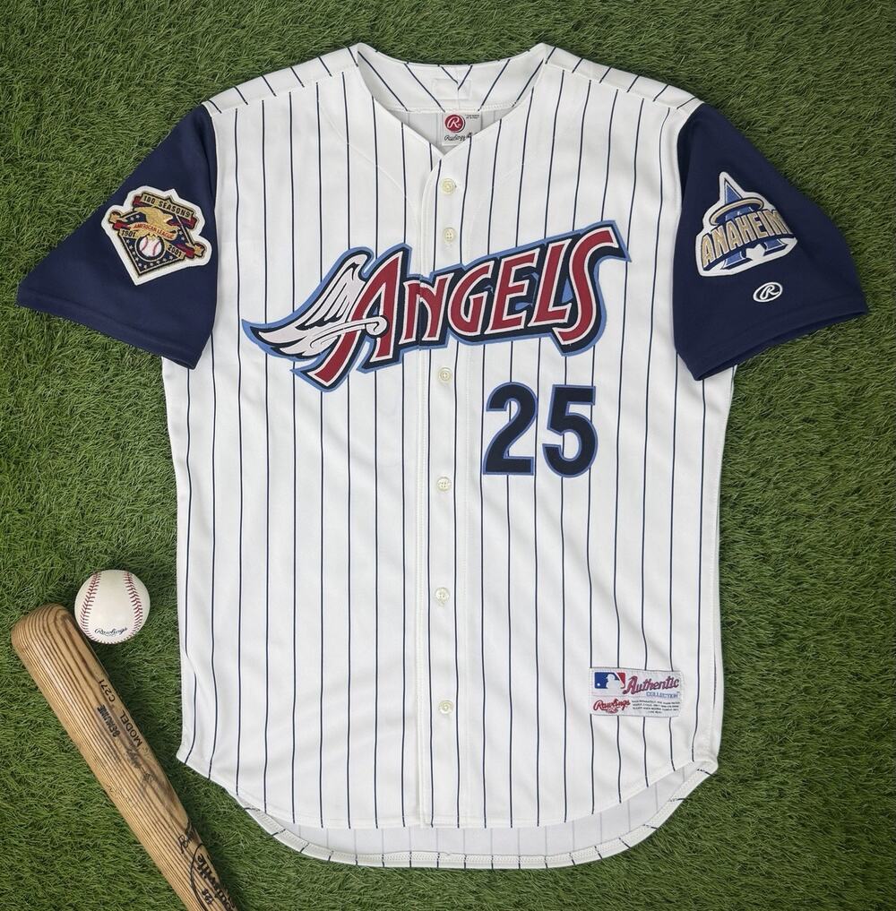 Anaheim Angels Troy Glaus Vintage 2001 Authentic Baseball Jersey Disney LA 44/L